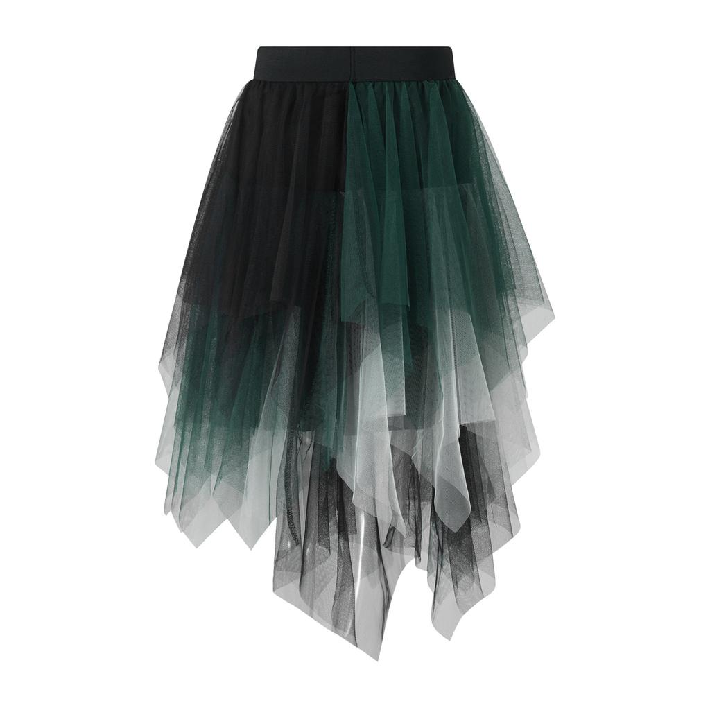 Women's Temperament Fluffy Mesh Skirt Irregularly Hit Half Skirt