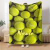 Custom Name Tennis Theme Printed Blanket - Perfect for Couch, Bed, Travel & Outdoor Use | Machine Washable, Cozy & Durable.