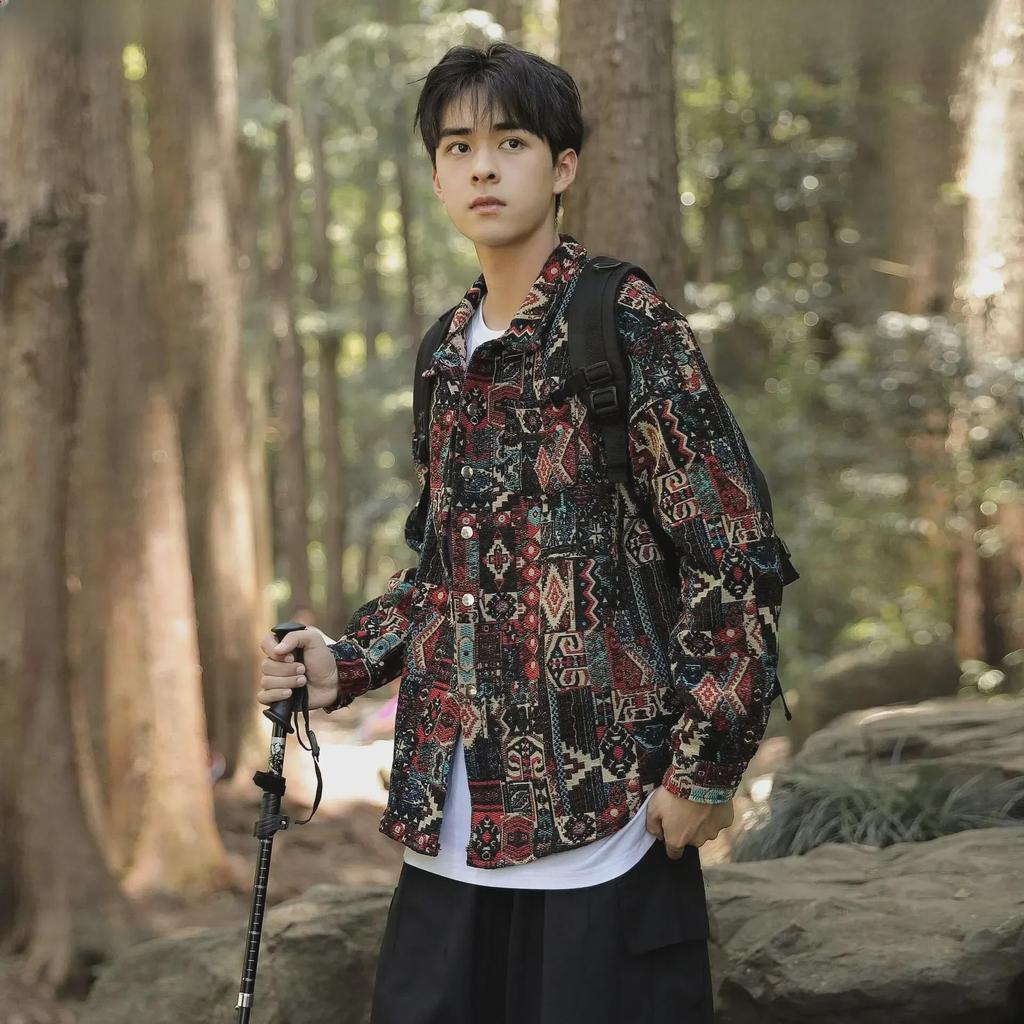 Men's Retro Jacquard Embroidered Workwear Jacket - Loose Hip-Hop Style for Spring and Autumn