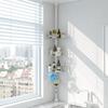 Bathroom cm Bathroom Stand with Rod to Hold Locker with 4 Adjustable Rack,97.5-312.5 Shampoo,Bathtub Baskets,Silver