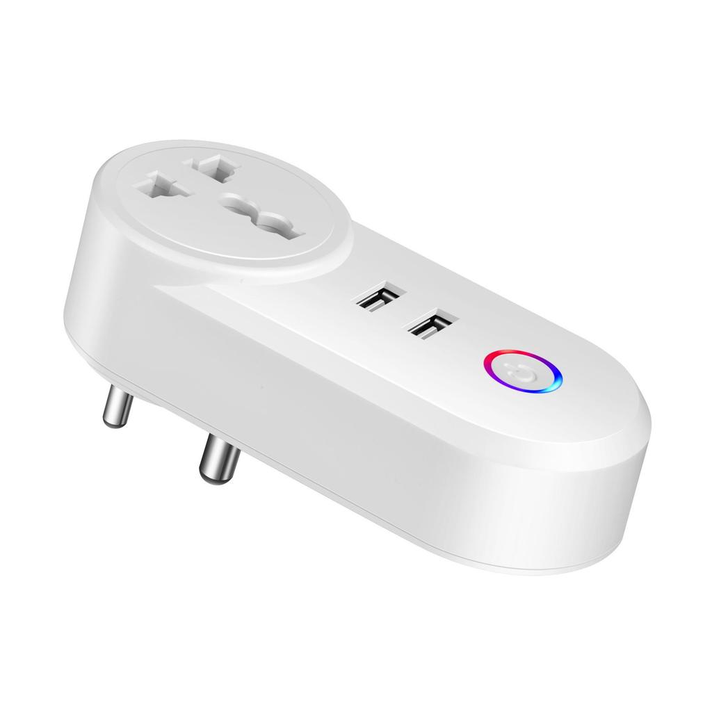 Graffiti WiFi Smart Socket with USB: Compatible with US, Brazilian, Australian, Israeli, and Italian Standards; Cross-border Timer Plug.