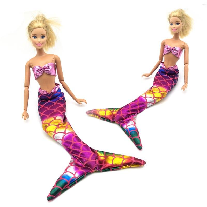 Vysoce kvalitní ručně vyráběné šaty pro panenky pro panenku Barbie Šaty pro panenku Barevná sukně Módní oblečení Originální šaty pro mořskou pannu s ocasem 1/6 dětská hračka