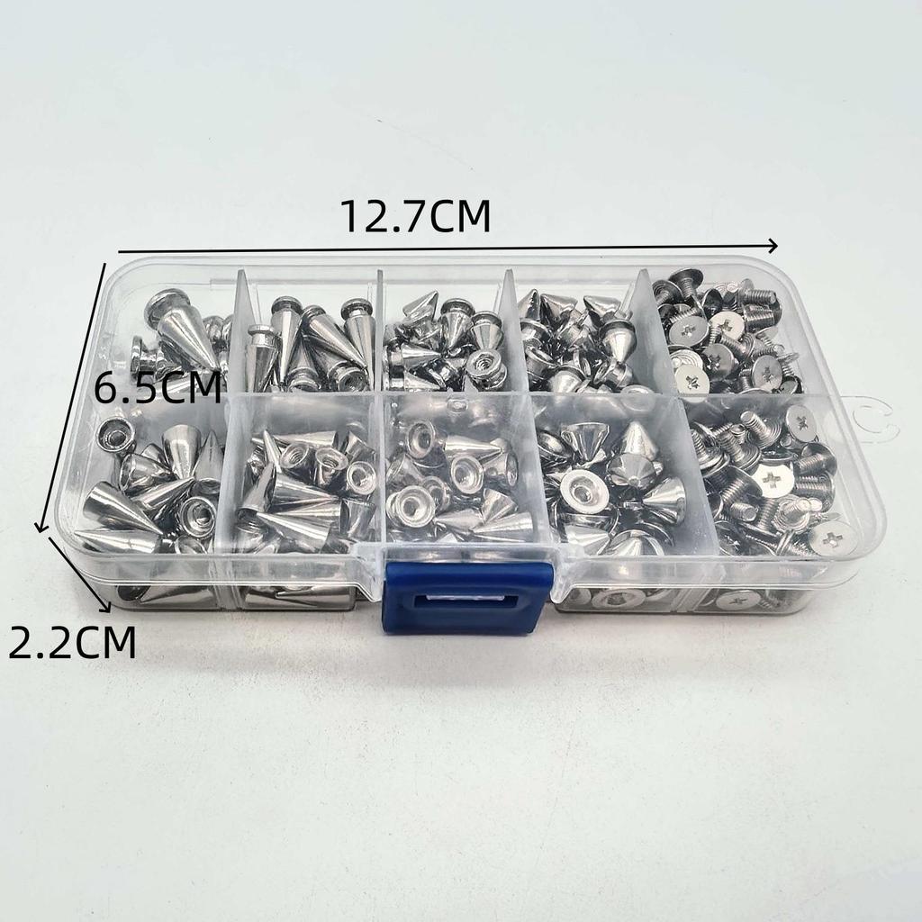 354-Piece Punk Rivet Set: Conical Leather Decoration Studs with Tool