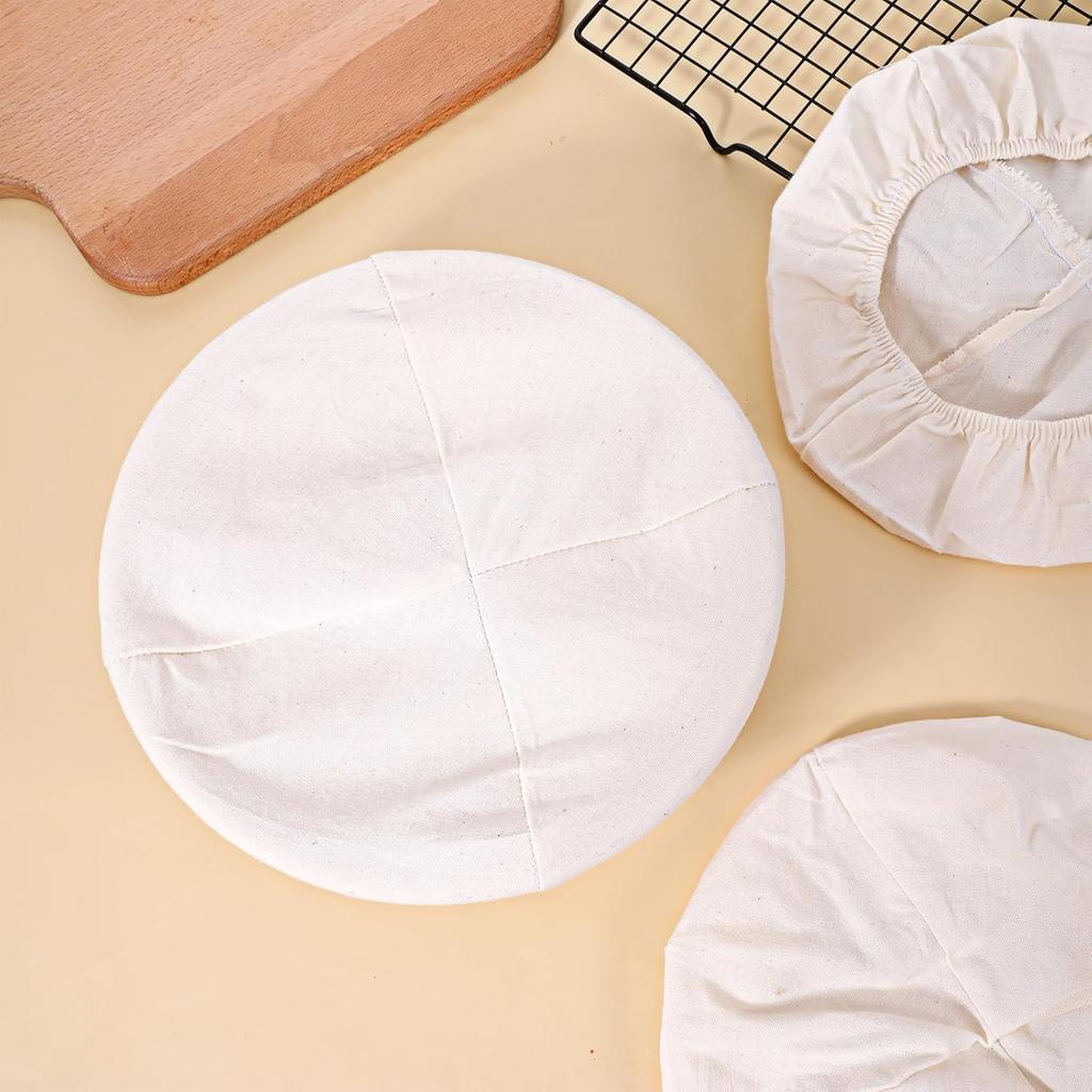 3 Pack Cotton Bread Proofing Covers, 10.23" Sourdough Bowl Cover, Reble Banneton Liner Cloth for Sourdough Fermentation, Fits 8-11 Inch Bowls Jars
