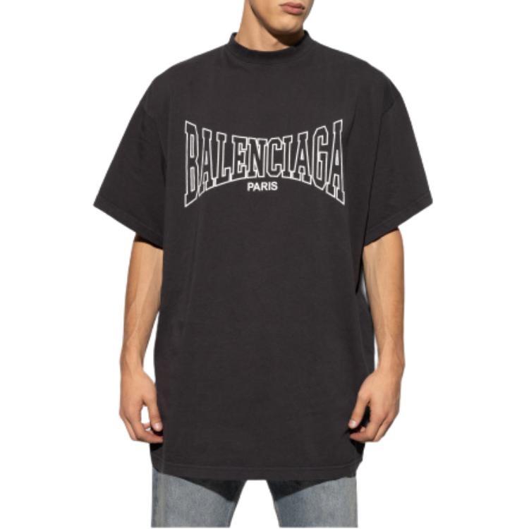 Balenciaga T Shirt Regular Fit Unisex Black 739784TRVH58190