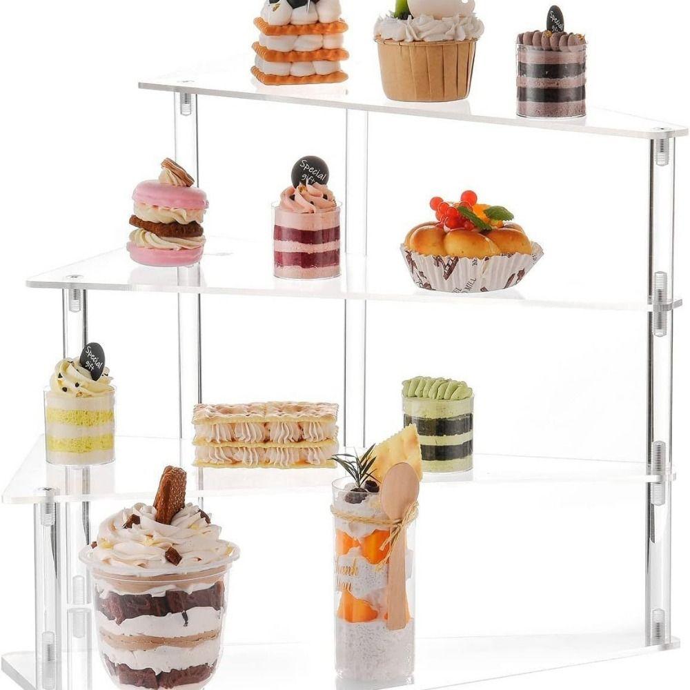 3/4 Tier Cupcake Stand Triangular Base Display Stand Fashion Rack Acrylic Display Stand  Perfume