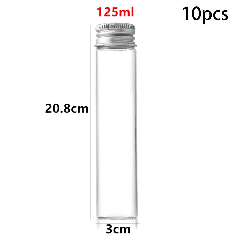 10PCS Mini PET Bottles Kitchen Clear Sealed Can Coffee Beans Storage Container Tube Aluminum Lid Sealed Canister Small Spice Jar