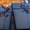 Scatola da Imballaggio Rettangolare Blu con Fiocco Scatola Regalo Creativa Fai da Te Souvenir Matrimonio Regalo Compleanno San Valentino