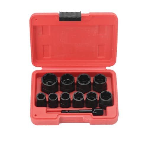 11-Piece Nut Twister Set, Nut Socket Set, Nut Remover, Twist Socket, Stripped Bolt, Screw Bolt Box, Tool Box, Replacement DIY Tool