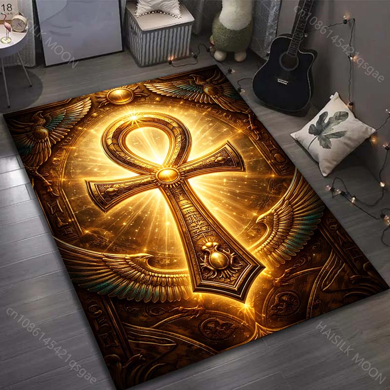 

Multiple sizes Ankh, symbol, sun rays Carpet for Living Room Bedroom Sofa Home Decor Rus Non-slip Floor Mat Luxury Gift 40cm x 60cm