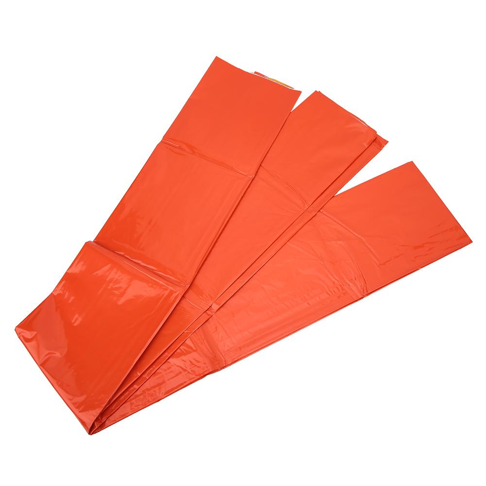 Tente d'urgence portable en PE pour camping en extérieur Sac de couchage Garde au chaud Résistant aux déchirures OrangeTente orange