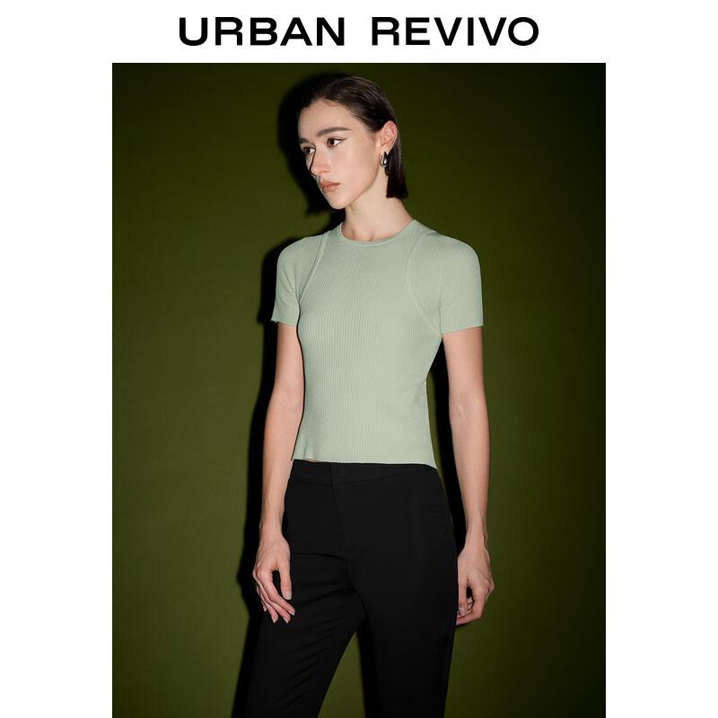 UR Women's Slim-Fit Back Cutout Short-Sleeve Knit Top