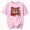 Cat Holding Fish Printed Unisexs Tshirt Cotton Oversized Cute Cartoon Funny Graphic Tees For Unisex Tops Tees Streetwear