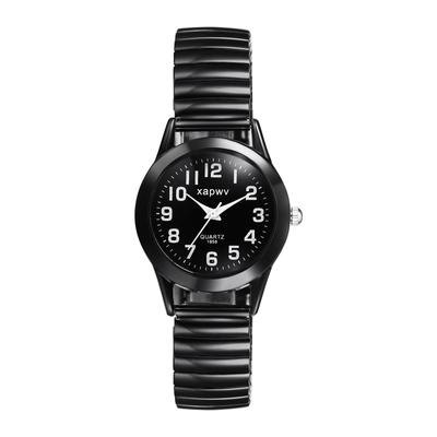 Edelstahlarmband Analoganzeige Schlichte Stilvolle Einheitsgröße Gürtel Quarz Modische Armbanduhr Schwarz Geburtstagsgeschenk Weihnachten für Freund Damen