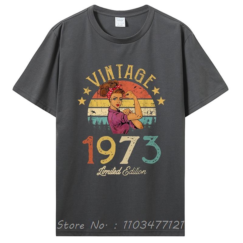 Best Of 1973 Birthday Gifts T Shirt Men's Cotton Funny T-Shirt Old Graphic T Shirt Men Clothing Oversized Tshirt Tees