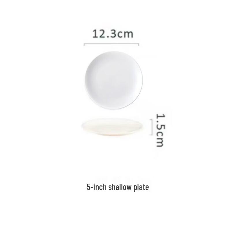Pure White Ceramic Shallow Dinner Plate