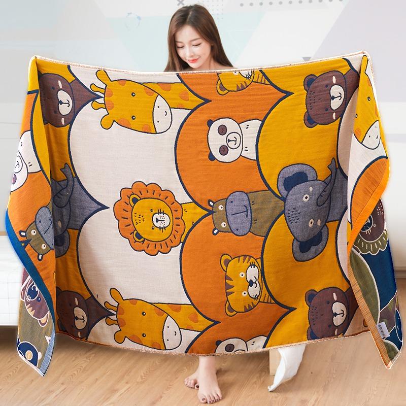 Pure Cotton Bath Towel - Four Layer Cotton Gauze Large Towel 70 X 140cm, Soft Absorbent for Bathing Shower