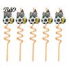 Birthday Party Straw 5Pcs Colorful Soccer Spiral Straws, Reusable Drinking Straws for Safe Odorless Party, Football Theme Celebration Beverage