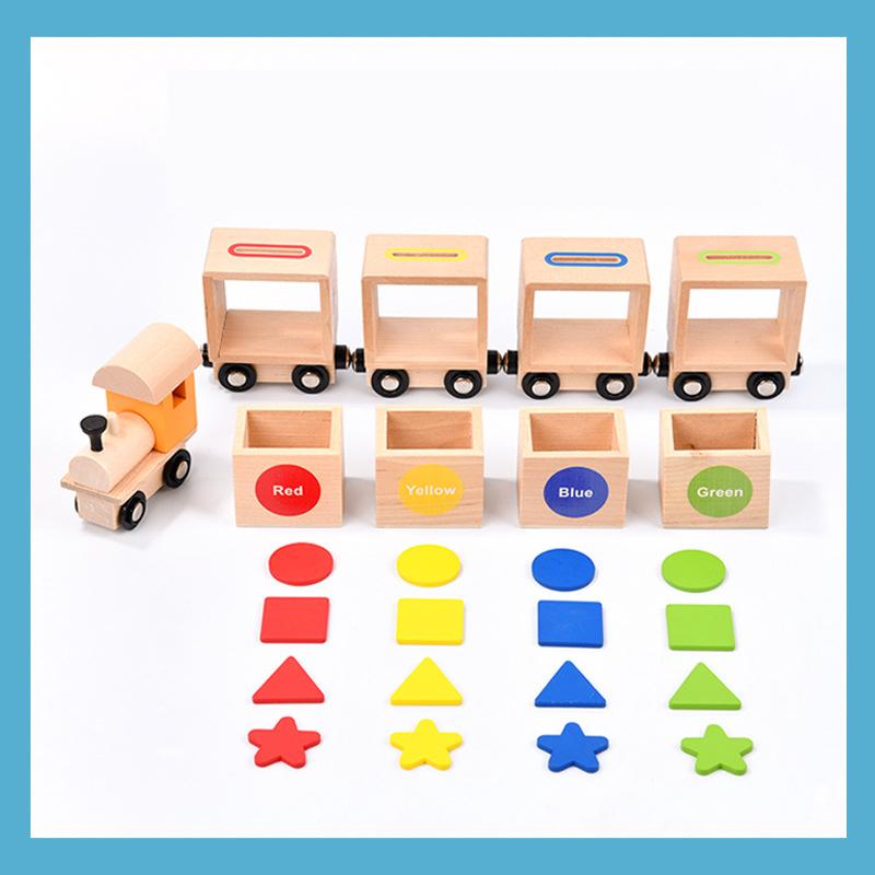 

Wooden Magnetic Train Set, Early Educational Toys For Kids, Color And Shape Sorting Game, Fine Motor Skills Development Toy