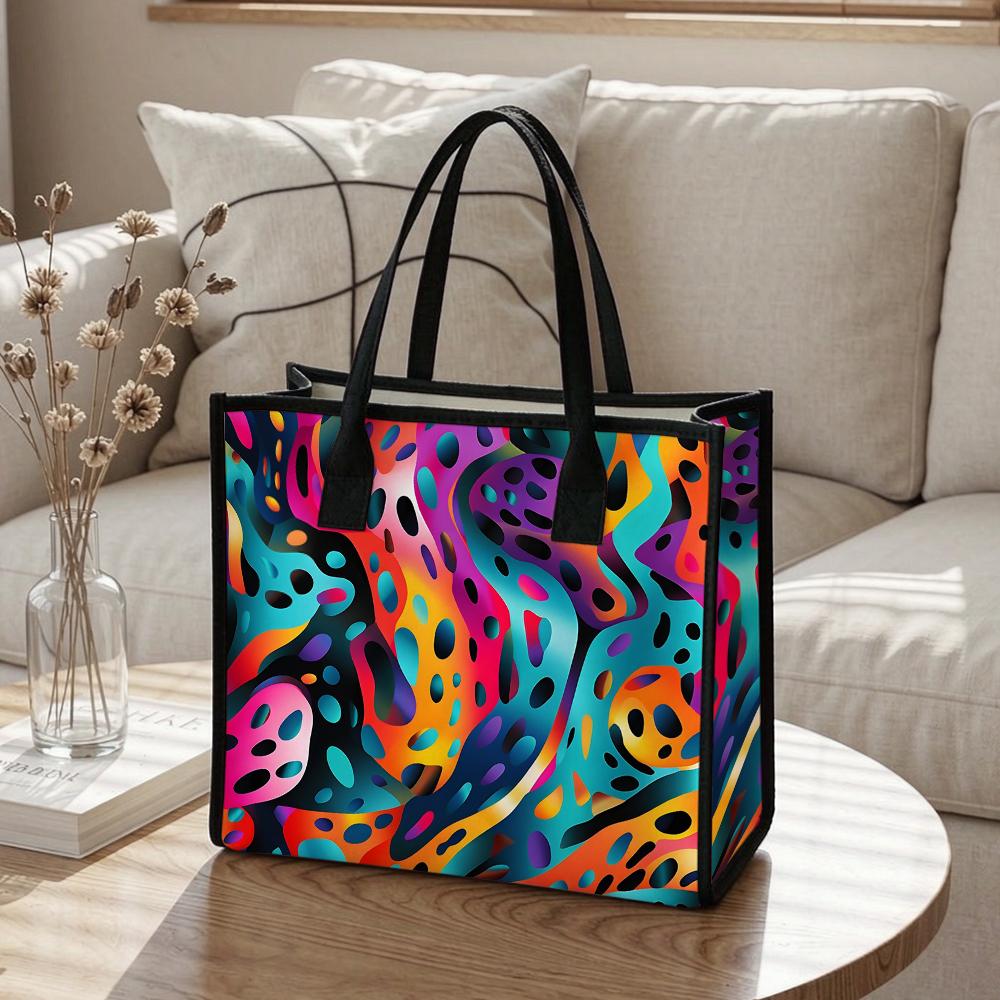 Colorful Printed Tote Bag Trendy Fashion Shoulder Bag for Outdoor Daily Use