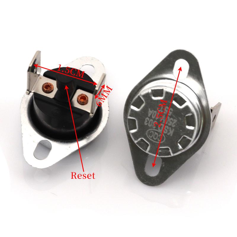 1PCS KSD301 KSD303 10A 45 ~ 150 C Degrees Celsius Manual Reset Thermostat Normally Closed Temperature Switch Temperature Control