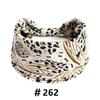 Leopard Print Headbands for Women Wide Boho Turban Head Wraps Cotton Knotted Elastic Hairbands Non Slip Workout Hair Accessories