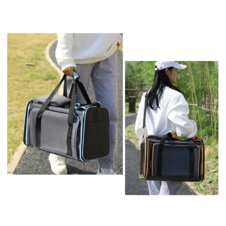 Collapsible Pet Bag for Outdoor Travel Portable Expandable Backpack Shoulder Cat Carrier Bag Handheld Dog Travel Carrier for Car