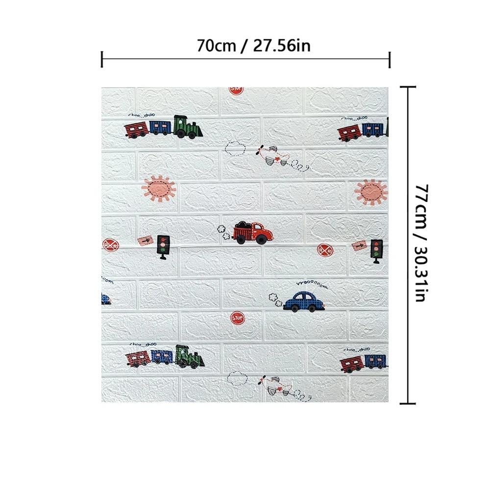 Cărămidă de Spumă Tridimensională Impermeabilă și Rezistentă la Umiditate, Autocolant de Fundal pentru Dormitor, Living, Tapet Autoadeziv