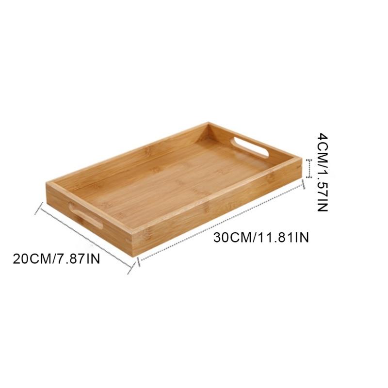 Trays Rectangular Bamboo Trays with Handles for Breakfast Dinner