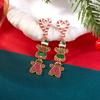 Christmas Theme Alloy Earrings With Suede Tassels Details For Seasonal Wear