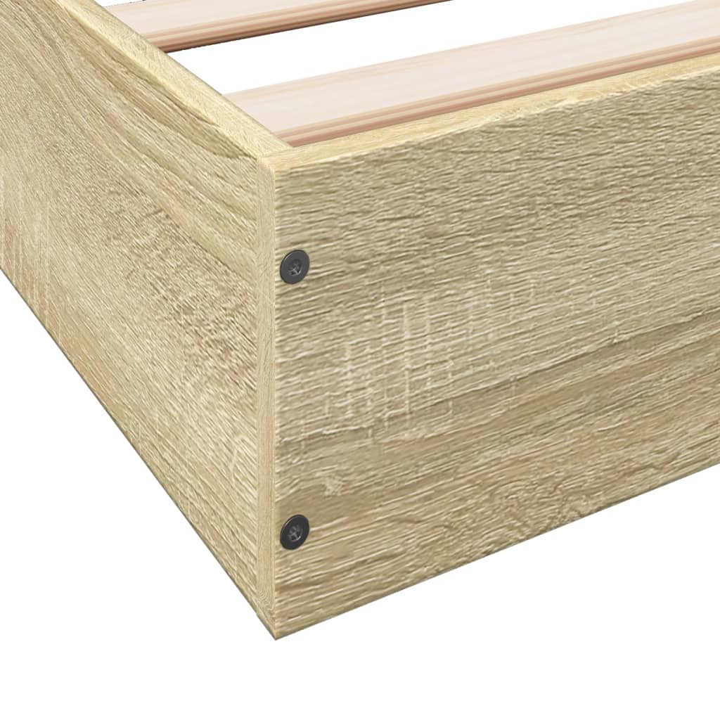 Bed Frame without Mattress Sonoma Oak 140x200 cm Wood Based Material