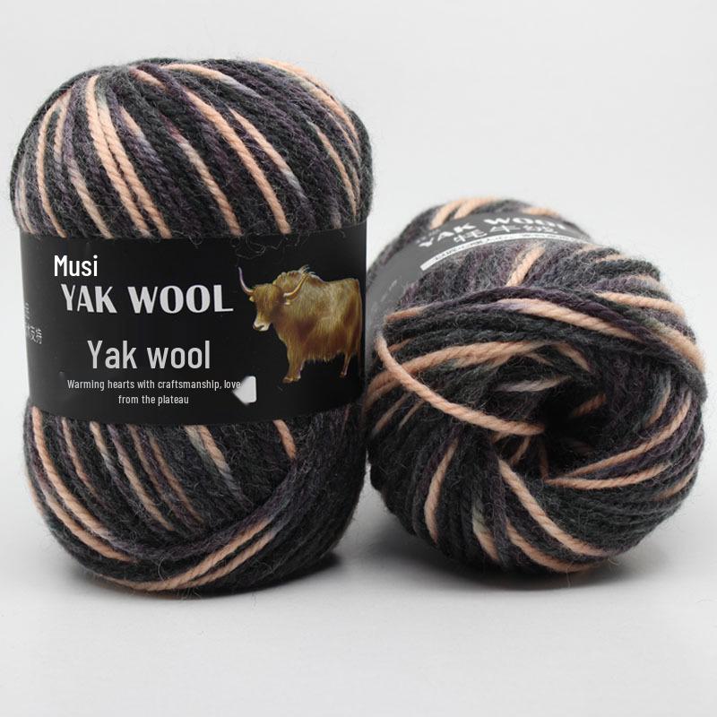 Hand-Knitted Medium-Thick Yak Wool Yarn for Scarves, Hats, Coats, Vests, and Sweaters