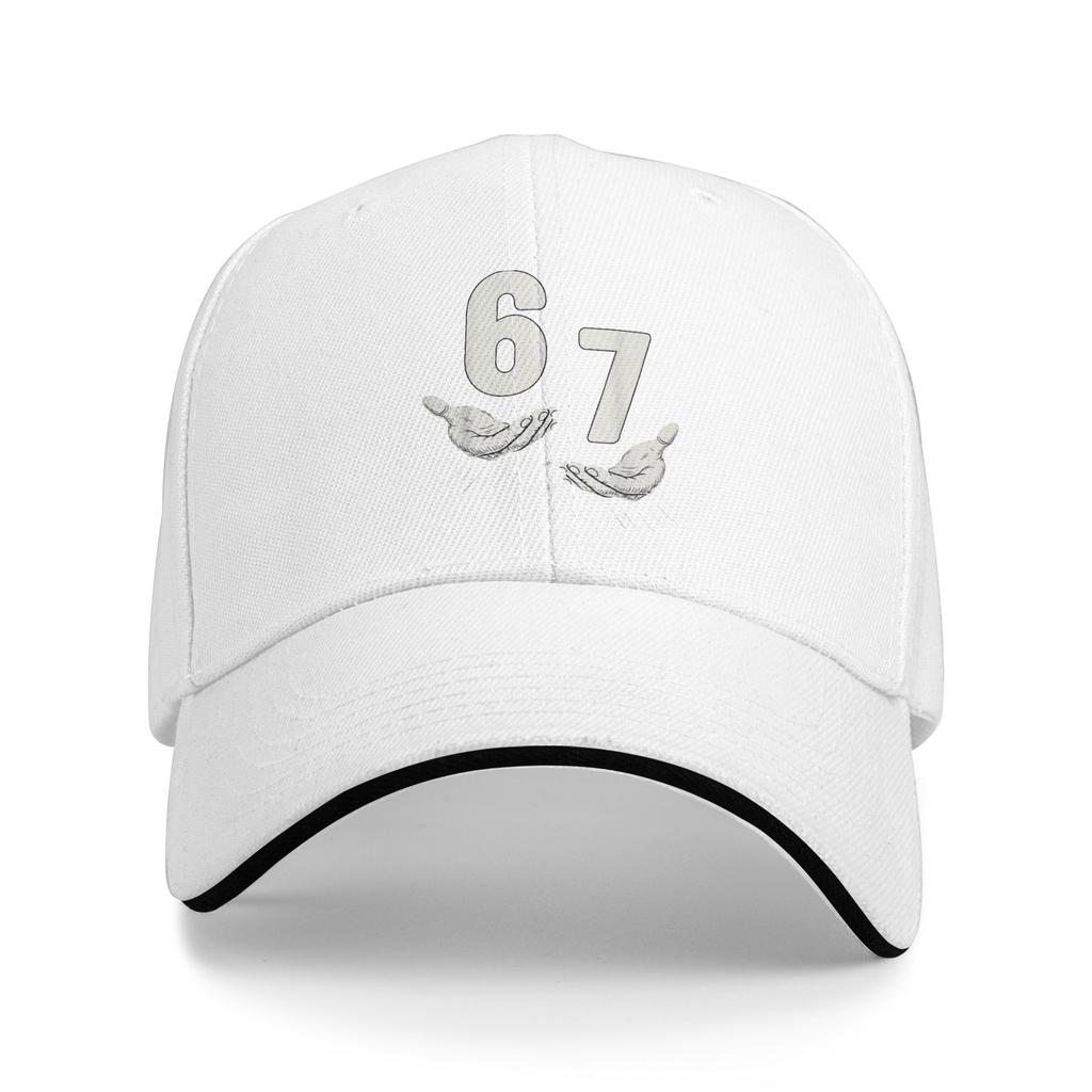 Six Seven 67 6 7 67 6-7 Meme Hands Funny Baseball Cap Tennis Skate Adjustable Trucker Hat Unisex Casual Design Baseball Caps