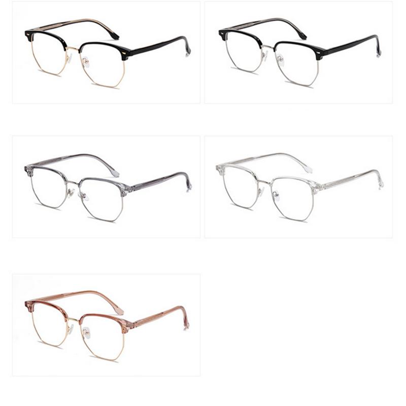 Fashionable Semi-Rimless Eyeglasses Frames With Temples Short-Sight Eyewear Diopter 0 -0.5 -0.75 -1.0 To -6.0