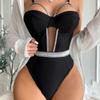 Plus Size Women's Sexy Lingerie Bodysuit - Glitter Tape Cut-out, Underwire Push Up, Strappy, Teddy Design for a Sultry Night