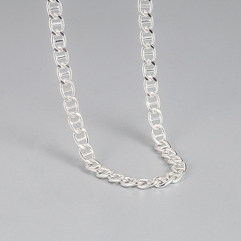 Fashionable Mariner Bulk Chain by Spool for Women Jewelry Making 925 Sterling Silver Chain 4.3*6.6mm