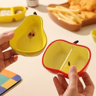 Kreativní porcelánová miska Korejský styl Roztomilý tvar ovoce Keramické domácí nádobí Grilování Horký hrnec Misky na omáčku a dochucovadla