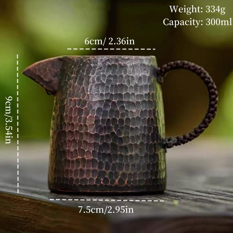 Vintage Pure Copper Coffee Cup,Mug Mule Engraving Eagle-Beak Shape Hammer Texture Woven Handle 300ml Beer Mug,Tea Cup Tableware 300ml