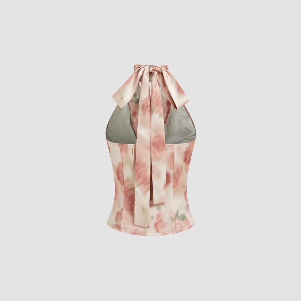 Spicy Girl Satin Halter Top - Slim Fit, High-End, Sexy Sleeveless Women's Tank