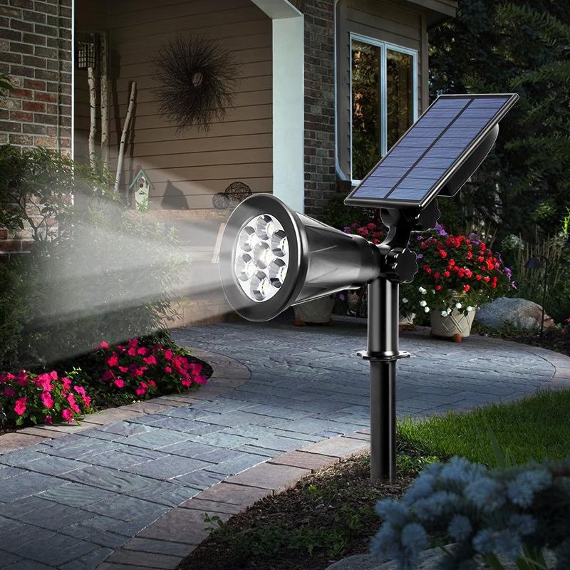 Split Solar 7-LED Color-Changing Garden Spotlight