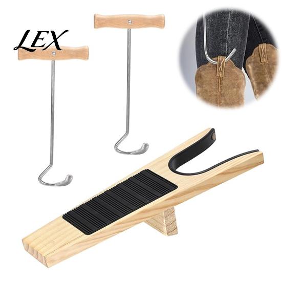 Ergonomic Shoe Assist Boot Jack with Long Handle, Easy Removal Portable Shoehorn, Non-slip Grip Entryway Organizer Sturdy Iron Construction Shoes Tool