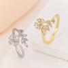 Personalized Temperament Flower Leaf Ring for Women, Retro and Fashionable Butterfly Opening Rings
