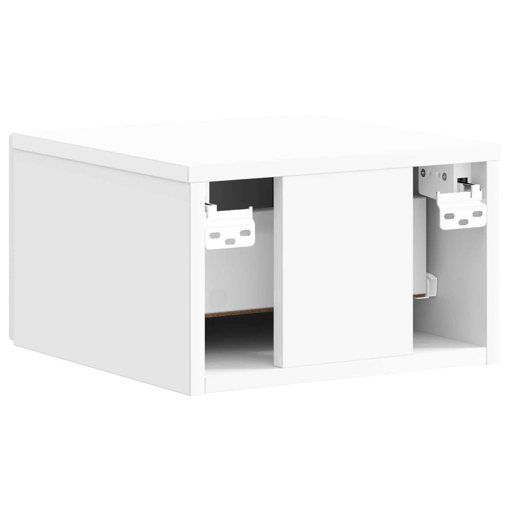 Wall Mounted Nightstand High Gloss White 34.5 x 33 x 20 cm