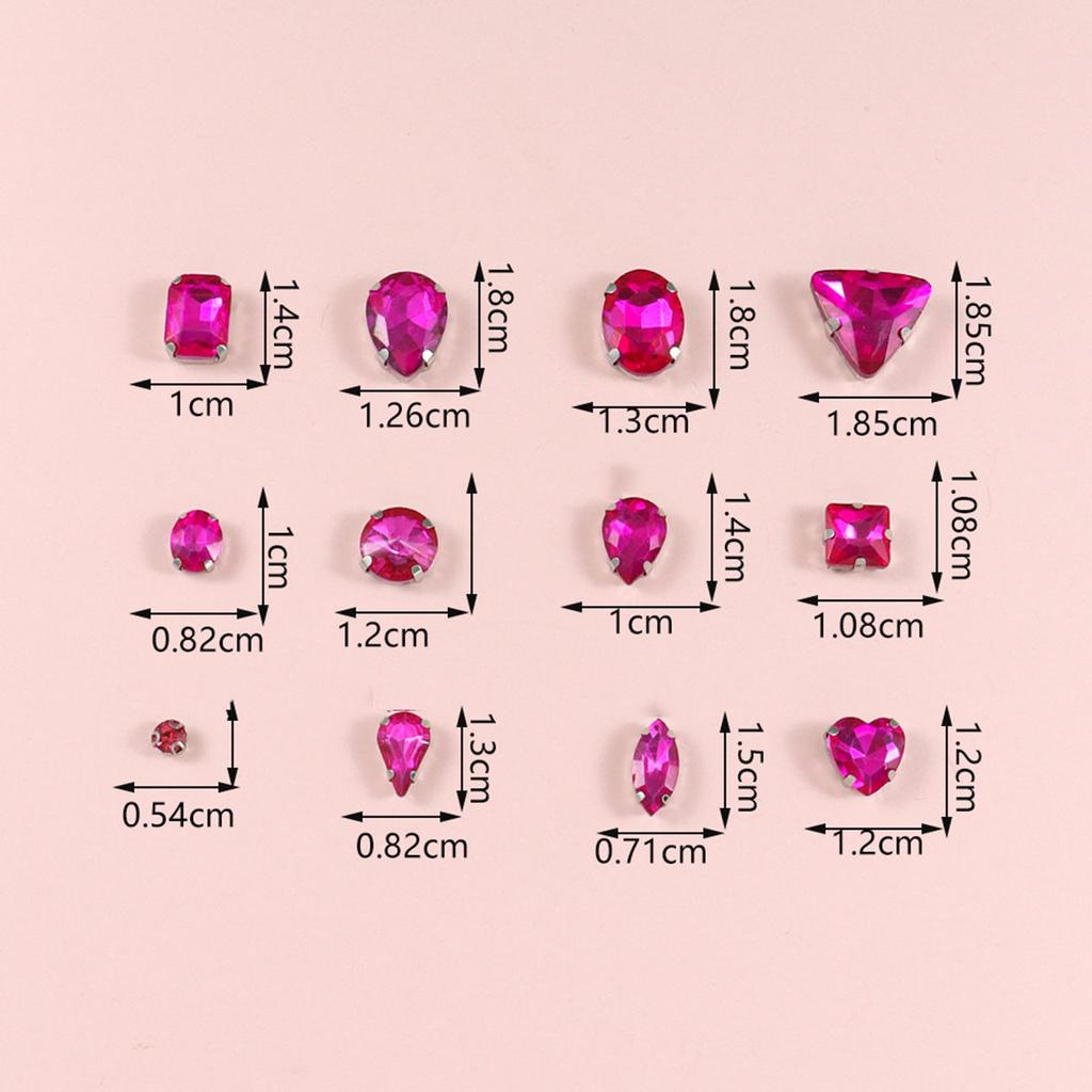 50pcs/set Water Drop Round Multi-shapes Claw Drill Pointedback Diamonds for Wedding Dresses Shoes Mixed Accessories