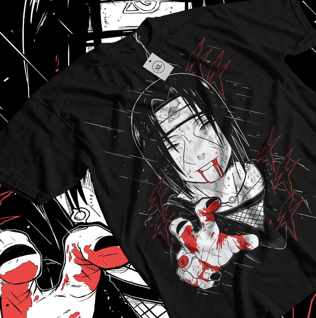 Itachi Uchiha T-Shirt Naruto Rasengan Jiraiya Anime Manga Style Shirt All Size