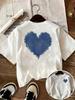 Trendy Heart Graphic Tee Aesthetic Coquette Style Tshirt Summer Short Sleeve Top Casual Streetwear for Unisex and Girls