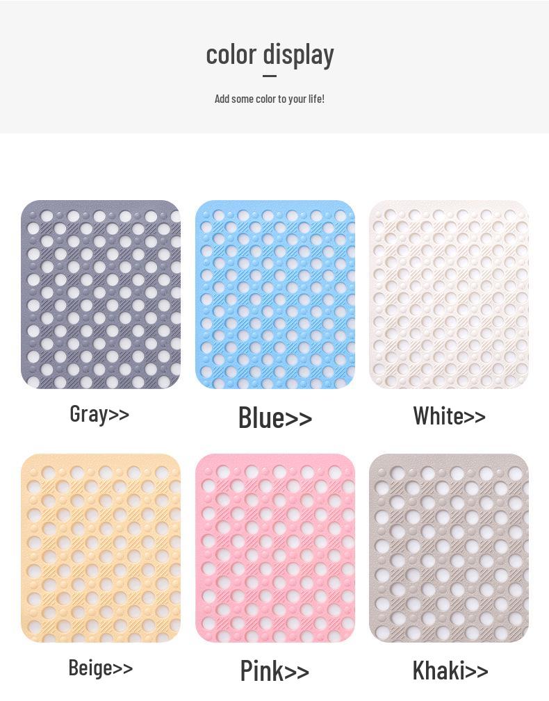 Non-Slip PVC Bathroom Shower Mat - Anti-Fall Toilet and Bath Floor Mat