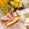 Shajin Jewelry Lotus Open Bangle: Women's Imitation Gold, Wedding Accessory, Solid Charm, Ancient Method Design.