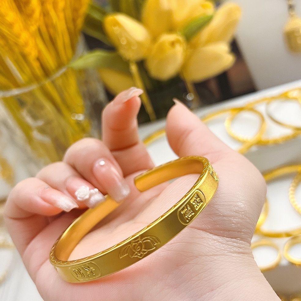 Shajin Jewelry Lotus Open Bangle: Women's Imitation Gold, Wedding Accessory, Solid Charm, Ancient Method Design.