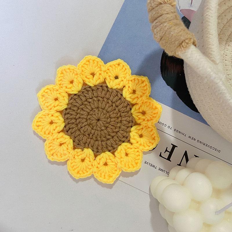 Tulipaner Strikkede bordunderlag Håndlagde Hekleunderlegg Pad Isolasjon Bordmatte Dekkeunderlag Hjem Kjøkkenborddekor